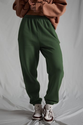 Kadın Haki Beli Lastikli Oversize Eşofman Altı MG1235