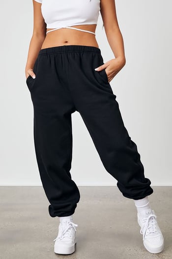 Women Black Oversize Sweatpants MG1235