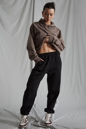 Women Black Oversize Sweatpants MG1235