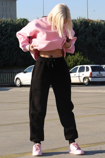 Black Oversize Raised Sweatpants MG1568