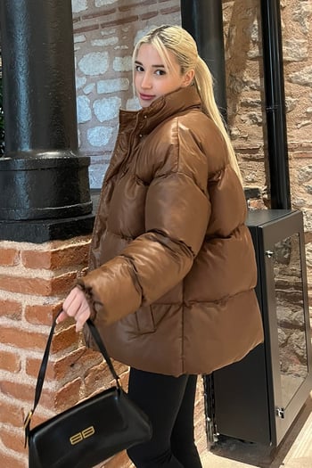 Brown Basic Oversize Puffer Jacket MG1582