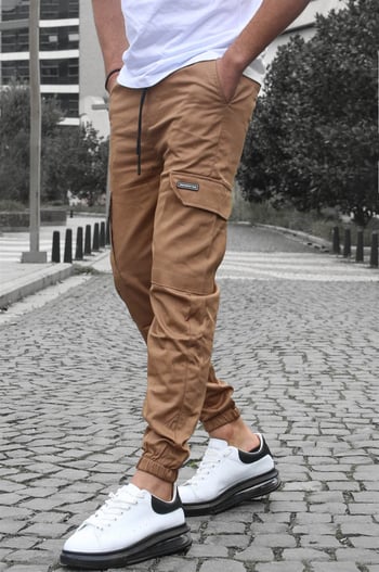 Kahverengi Kargo Cep Jogger Pantolon 5437