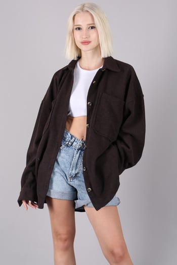 Brown Oversized Overshirt MG1562