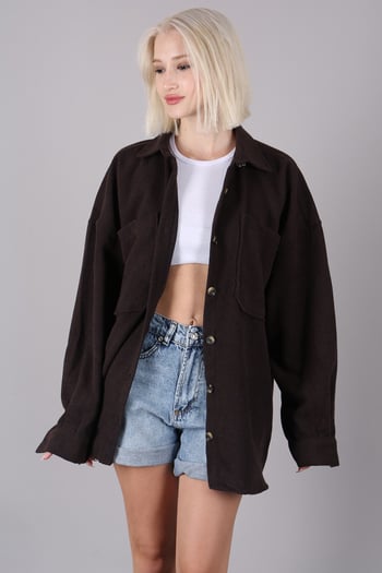 Brown Oversized Overshirt MG1562