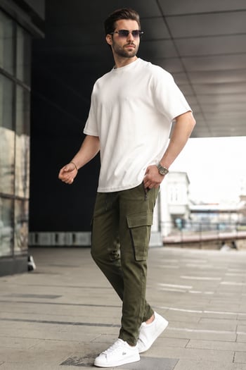 Haki Kargo Cep Jogger Pantolon 5791