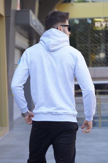 Marl Snow Printed Hoodie Sweatshirt 5896
