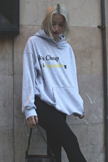 Karmelanj Baskılı Oversize  Kapüşonlu Sweatshirt MG1573
