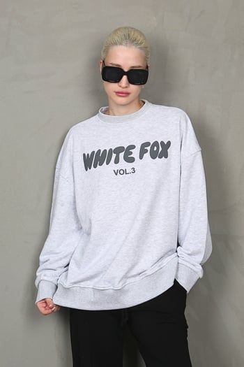 Karmelanj Bisiklet Yaka Baskılı Sweatshirt MG1904
