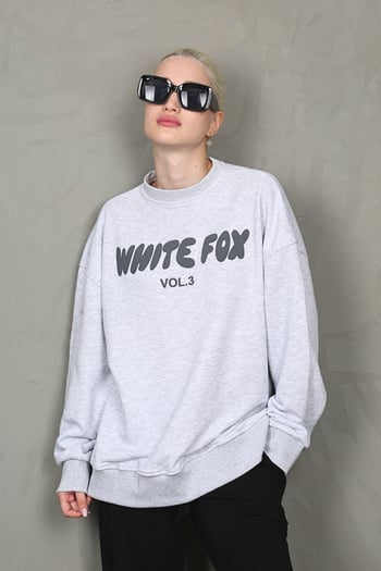 Karmelanj Bisiklet Yaka Baskılı Sweatshirt MG1904