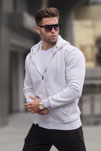 Marl Snow Regular Fit Hoodie Sweatshirt 6033