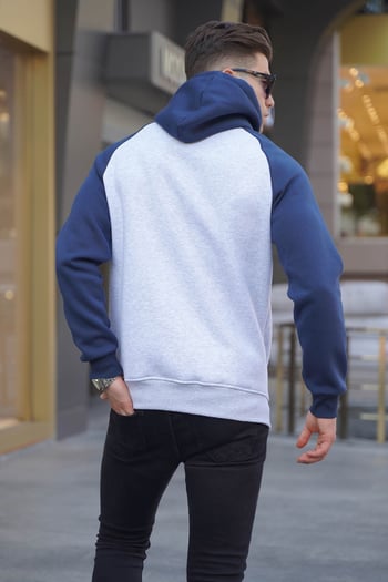 Marl Snow Embroidered Hoodie Sweatshirt 6011