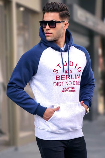 Marl Snow Embroidered Hoodie Sweatshirt 6011