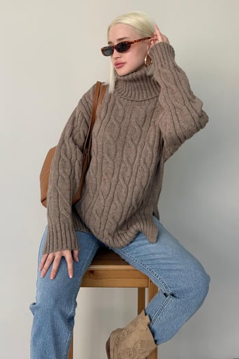 Vizon Boğazlı Triko Kazak MG2376