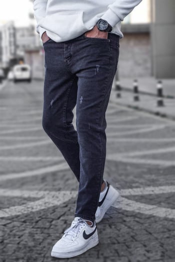 Dark Smoke Gray Skinny Fit Jeans 6315
