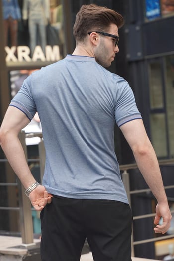 Lacivert Hakim Yaka Erkek Polo Tişört 6107
