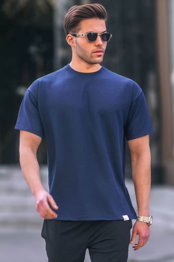 Lacivert Regular Fit Basic Erkek Tişört 6099