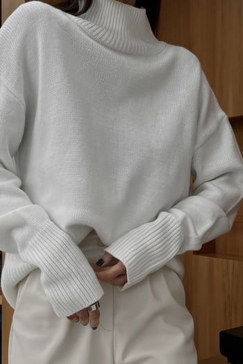 Mad Girls Turtleneck White Sweater MG1252