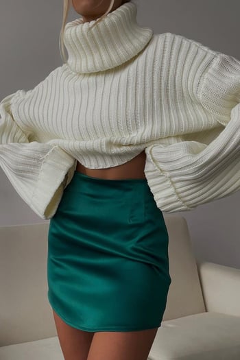 Mad Girls Turtleneck White Sweater MG1402
