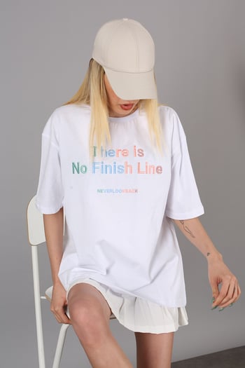 Mad Girls Printed White T-Shirt MG946