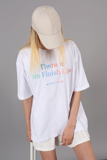Mad Girls Printed White T-Shirt MG946