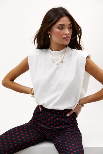 Mad Girls White Sleeveless T-Shirt MG900