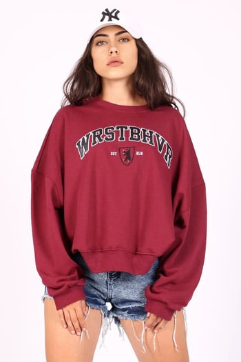 Mad Girls Bordo Sweatshirt MG1196