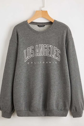 Mad Girls Printed Smoke Gray Sweatshirt MG780