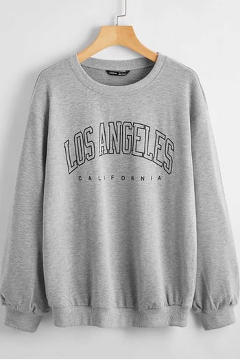 Mad Girls Printed Gray Sweatshirt MG780
