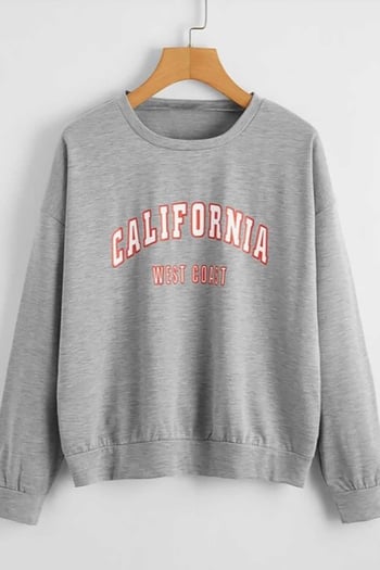 Mad Girls Gray Crew-Neck Women Sweatshirt MG789
