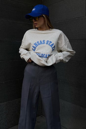 Mad Girls Gri Sweatshirt MG1217