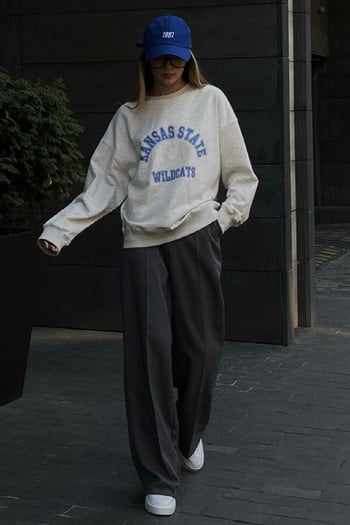 Mad Girls Gri Sweatshirt MG1217