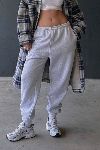 Mad Girls Oversize Elastic Cuffed Marl Gray Sweatpants MG324