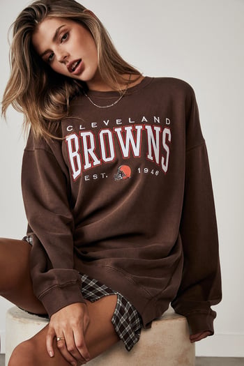 Mad Girls Printed Brown Sweatshirt Mg1210 