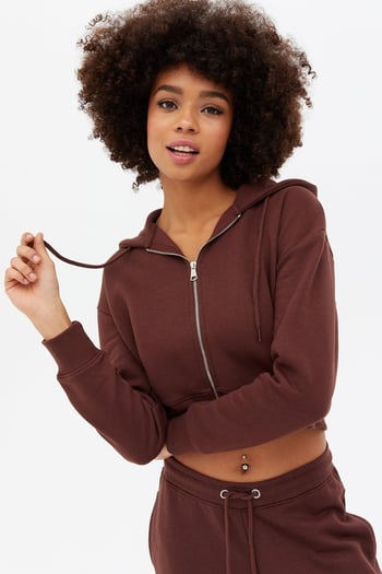 Mad Girls Cropped Brown Sweatshirt MG1355