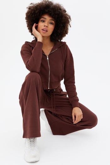 Mad Girls Cropped Brown Sweatshirt MG1355