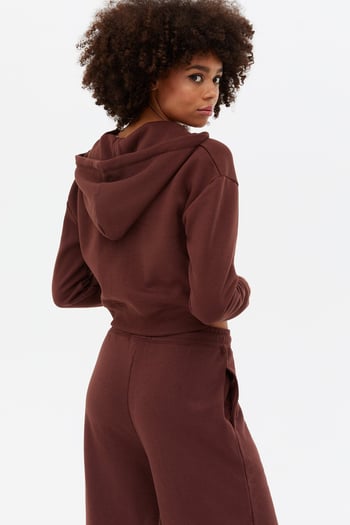 Mad Girls Cropped Brown Sweatshirt MG1355