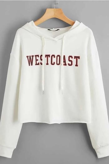 Mad Girls White Hoodie Sweatshirt MG809