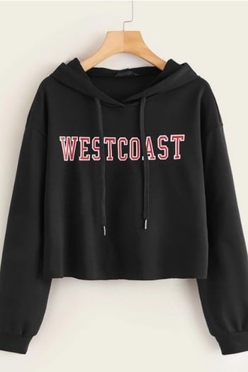 Mad Girls Black Hoodie Sweatshirt MG809