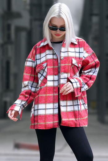 Mad Girls Red Mackinaw Shirt MG042