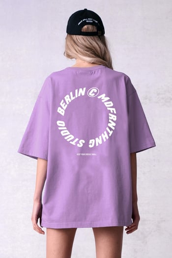 Mad Girls Lila Baskılı Tişört Mg1197