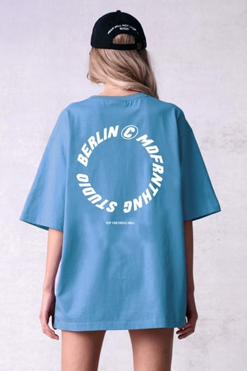 Mad Girls Unisex Printed Blue T-shirt Mg1197