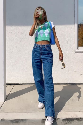 Mad Girls Blue Palazzo Jeans Mg1289