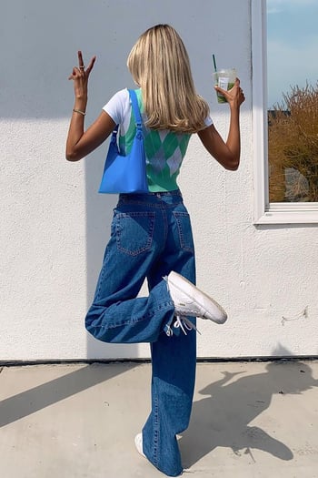 Mad Girls Blue Palazzo Jeans Mg1289