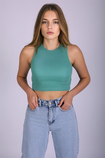 Mad Girls Mint Green Crop Top MG1113