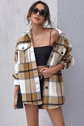 Mad Girls Yellow Checked Shirt MG042