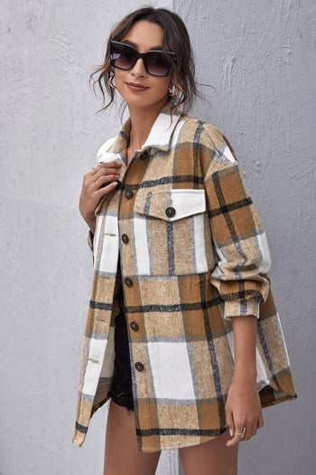 Mad Girls Yellow Checked Shirt MG042