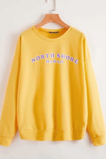 Mad Girls Yellow Printed Sweatshirt MG823