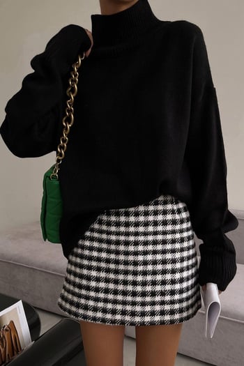 Mad Girls Siyah Balıkçı Yaka Kazak MG1252