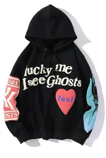 Printed Oversize Black Sweatshirt MG903