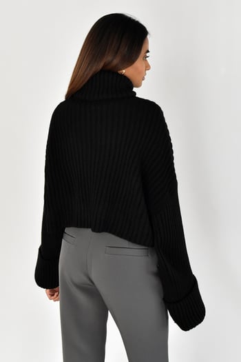 Mad Girls Black Turtleneck Sweater MG1402